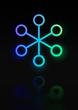 Neon Geometric Glyph Sign