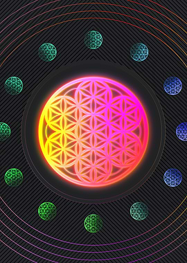 Neon Sacred Geometry Glyph