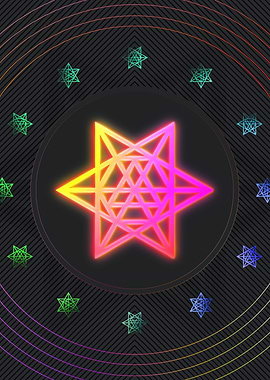 Neon Geometric Glyph Sign