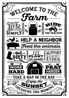 Welcome To The Farm White