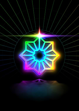 Neon Sacred Geometry Glyph