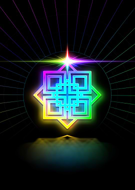 Neon Geometric Glyph Sign