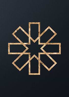 Gold Geometric Glyph Sign