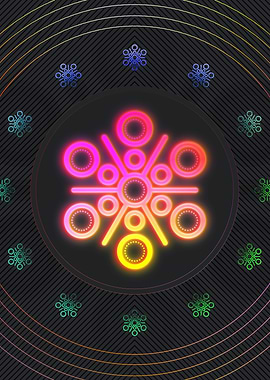 Neon Sacred Geometry Glyph