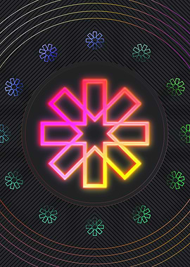 Neon Geometric Glyph Sign