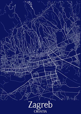 Zagreb City Map Croatia