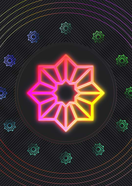 Neon Geometric Glyph Sign