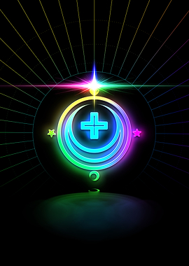 Neon Geometric Glyph Sign