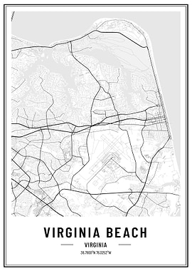 Virginia beach map usa