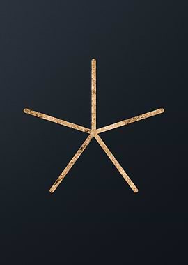 Gold Geometric Glyph Sign