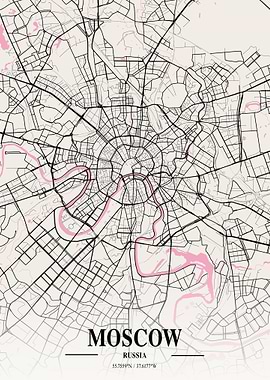 Moscow City Map Russia