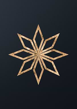 Gold Geometric Glyph Sign