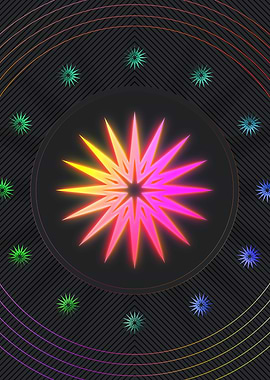 Neon Geometric Glyph Sign