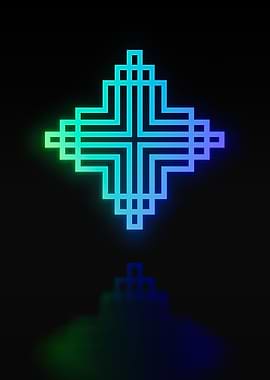 Neon Sacred Geometry Glyph