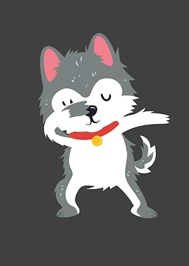 Dabbing Siberian Husky Dog