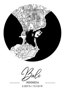 Bali City Map Indonesia