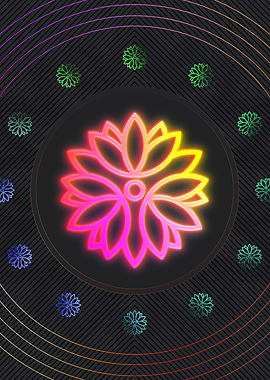 Neon Sacred Geometry Glyph