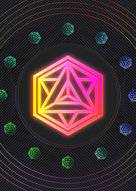 Neon Geometric Glyph Rune