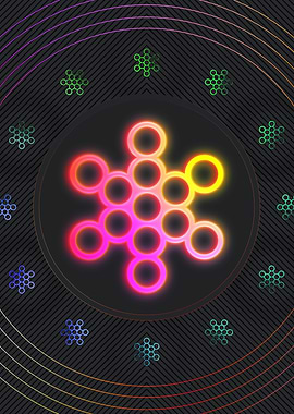 Neon Geometric Glyph Sign