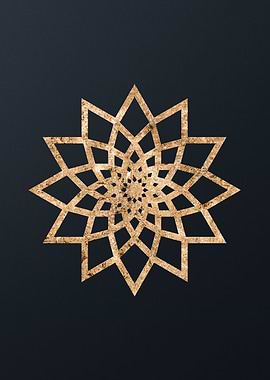 Gold Geometric Glyph Sign