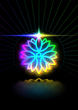 Neon Sacred Geometry Glyph