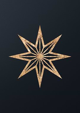 Gold Geometric Glyph Sign