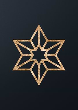 Gold Geometric Glyph Sign