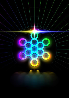 Neon Geometric Glyph Sign