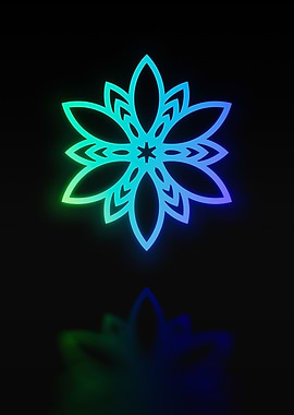 Neon Geometric Glyph Sign