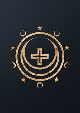 Gold Sacred Geometry Glyph