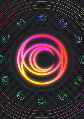 Neon Sacred Geometry Glyph