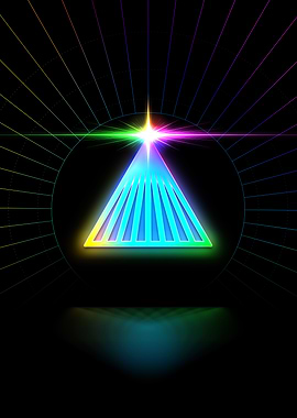 Neon Geometric Glyph Sign