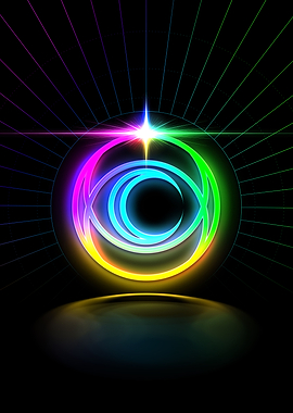 Neon Sacred Geometry Glyph