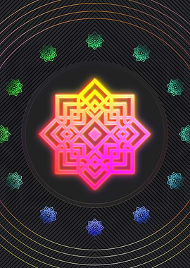 Neon Sacred Geometry Glyph