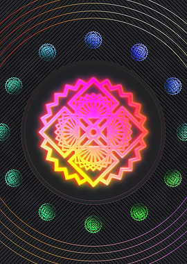 Neon Sacred Geometry Glyph