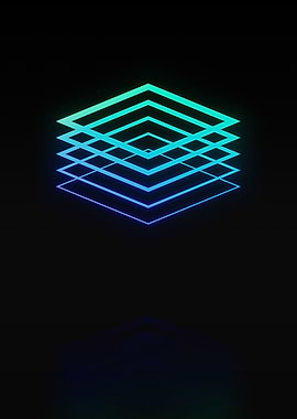 Neon Geometric Glyph Sign
