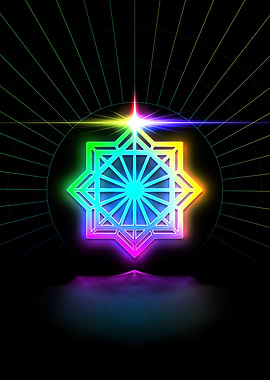 Neon Sacred Geometry Glyph