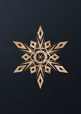 Gold Geometric Glyph Sign
