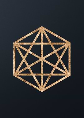 Gold Geometric Glyph Sign