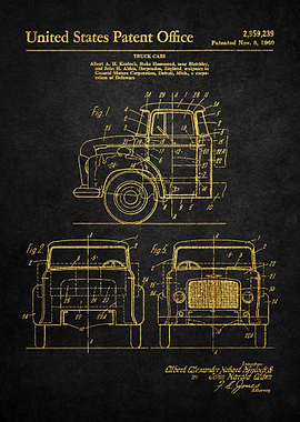 27 1960 Truck Cab Patent
