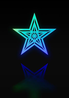 Neon Geometric Glyph Sign