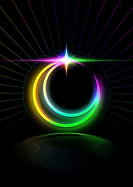 Neon Geometric Glyph Sign