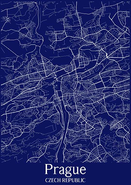 Prague City Map Czech