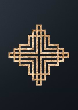 Gold Geometric Glyph Rune