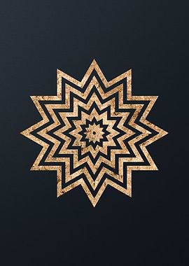 Gold Geometric Glyph Rune