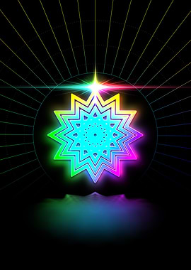 Neon Sacred Geometry Glyph