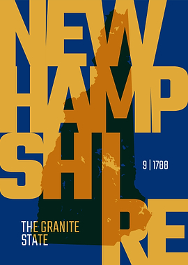 New Hampshire USA map