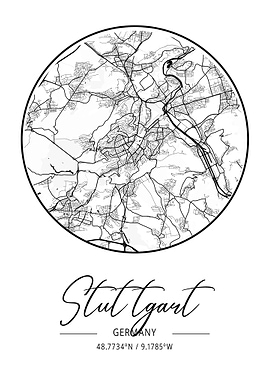 Stuttgart City Map Germany