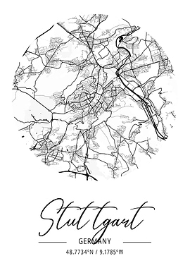Stuttgart City Map Germany