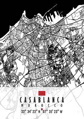 CASABLANCA MAP MOROCCO